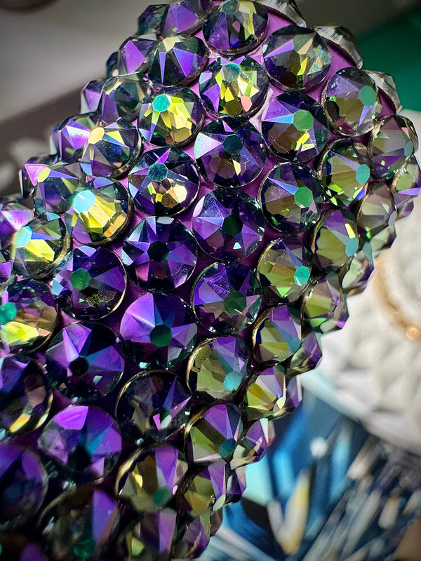 Crystal Paradise Shine Perfume Atomiser 10 ml – Premium Austrian Crystals with Green and Purple accents(PERFUME NOT INCLUDED)