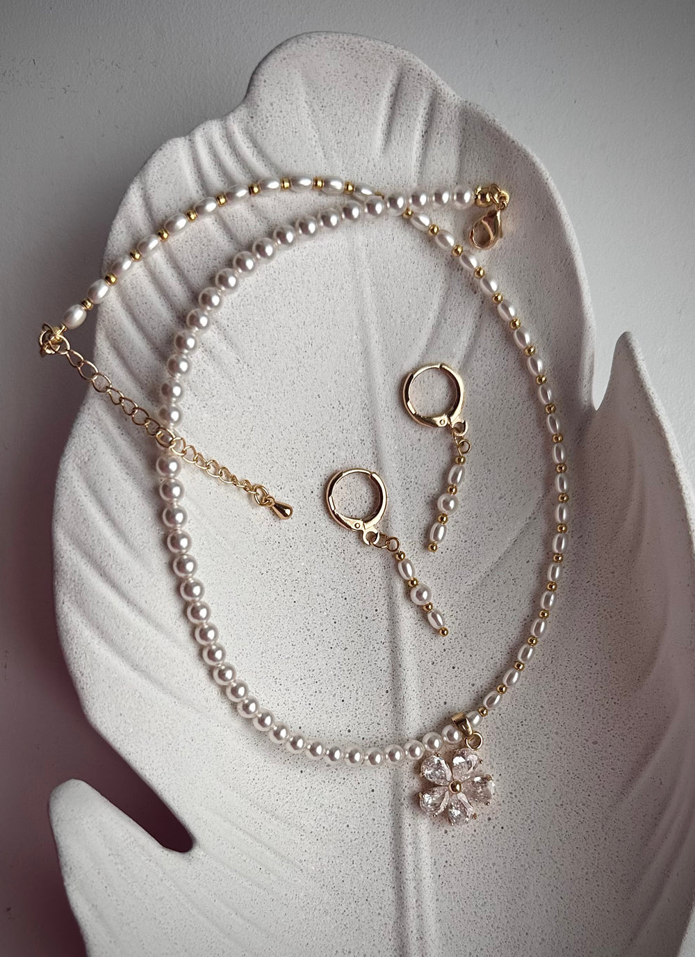 Celeste Blossom Choker – Handmade Austrian Crystal Pearl Gold Plated Jewellery