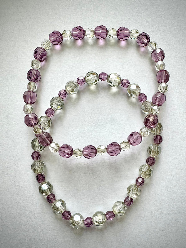 Iris & Silver Shade Crystal Bracelets – Premium Austrian Beads (Single or Set)