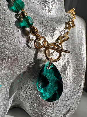 Emerald Enchanté Necklace – Premium Austrian Crystal & Gold Plated Handmade Jewellery