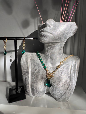 Emerald Enchanté Jewellery Set – Handmade Austrian Crystal & Gold-Plated Jewellery | Daring Décor