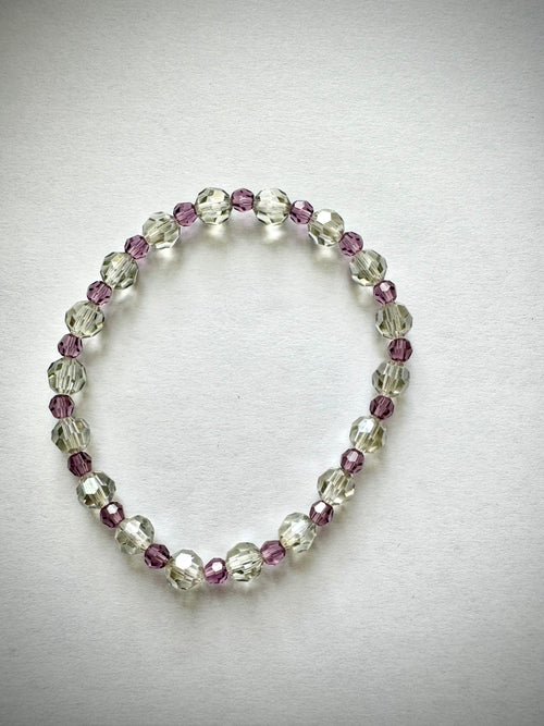 Iris & Silver Shade Crystal Bracelets – Premium Austrian Beads (Single or Set)