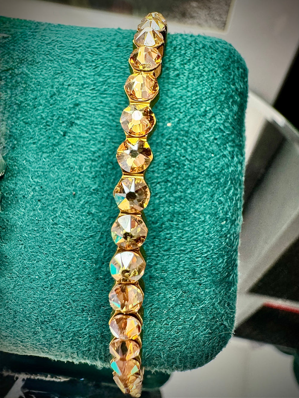 Golden Glow Crystal Bangle – Handcrafted with Premium Austrian Crystals | Bridesmaids Gifts