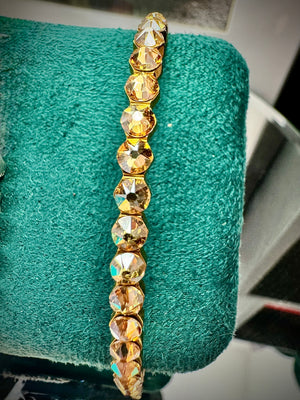 Golden Glow Crystal Bangle – Handcrafted with Premium Austrian Crystals | Bridesmaids Gifts