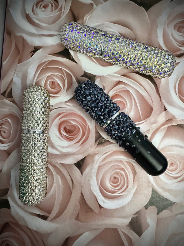 Glam on a Dime 5ml Perfume Atomisers with Full Cover Moonlight Crystals Embellishment (PERFUME NOT INCLUDED)