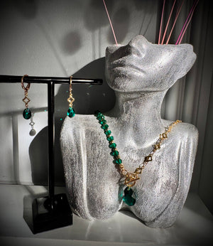 Emerald Enchanté Earrings – Handmade Austrian Crystal Gold Plated Drops