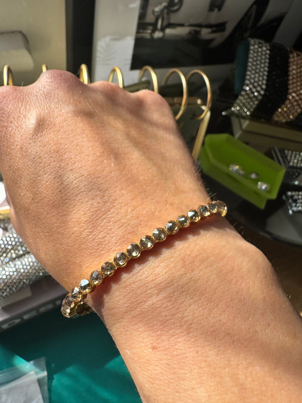 Golden Glow Crystal Bangle – Handcrafted with Premium Austrian Crystals | Bridesmaids Gifts