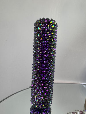 Crystal Paradise Shine Perfume Atomiser 10 ml – Premium Austrian Crystals with Green and Purple accents(PERFUME NOT INCLUDED)