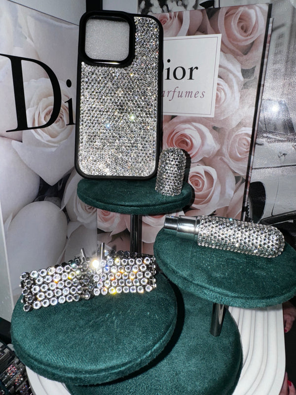 GLAM ON A DIME Full Cover Crystal Case (ONE SIZE CRYSTALS)