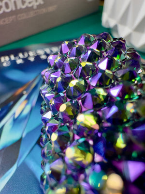 Crystal Paradise Shine Perfume Atomiser 10 ml – Premium Austrian Crystals with Green and Purple accents(PERFUME NOT INCLUDED)