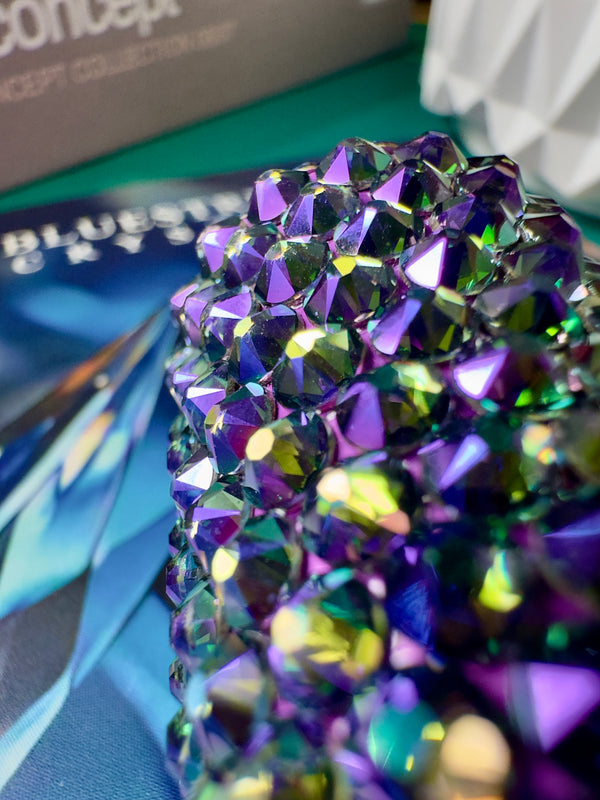 Crystal Paradise Shine Perfume Atomiser 10 ml – Premium Austrian Crystals with Green and Purple accents(PERFUME NOT INCLUDED)