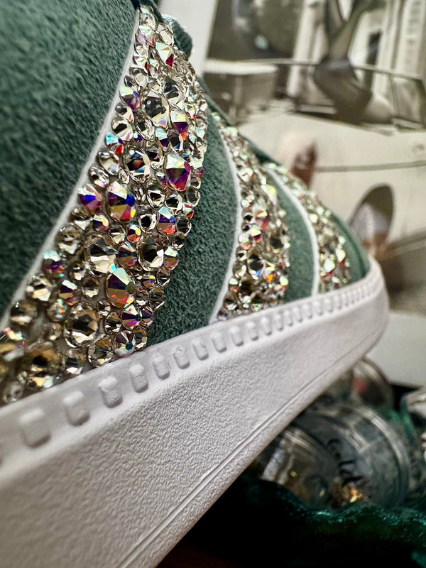 Glam Crystal Sneakers – Custom Hand-Embellished Statement Shoes