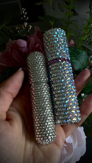 Crystal Shimmer Perfume Atomiser 10 ml – Premium Austrian Crystals with Light Topaz Shimmer (PERFUME NOT INCLUDED)