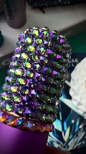 Crystal Paradise Shine Perfume Atomiser 10 ml – Premium Austrian Crystals with Green and Purple accents(PERFUME NOT INCLUDED)