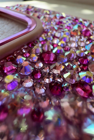 Glam on a Dime Rose Luxe Crystal Phone Case – Custom Made with Estella Crystals in Pink, Rose & Fuchsia | Handmade Luxury Sparkle
