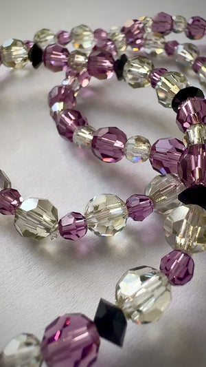 Iris & Silver Shade Crystal Bracelets – Premium Austrian Beads (Single or Set)