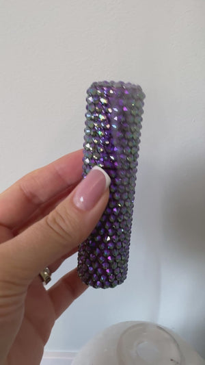 Crystal Paradise Shine Perfume Atomiser 10 ml – Premium Austrian Crystals with Green and Purple accents(PERFUME NOT INCLUDED)